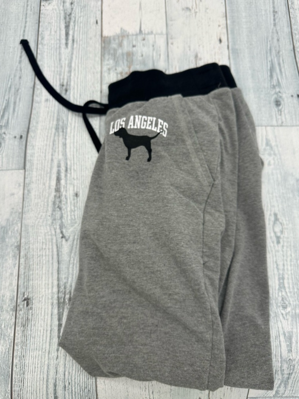 Victoria's Secret Gray Cropped Sweatpants with Black Waistband